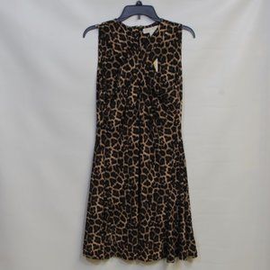 MICHAEL Michael Kors Sleeveless Leopard Print Bombshell Mini Dress Size L NWT